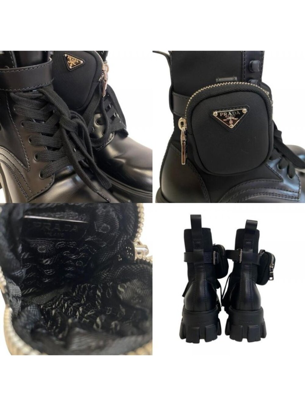 ★SOLD★ Prada 2 Ue007 re Nylon Short Boots Monolith Black - Picture 7 of 8
